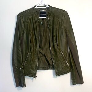EXPRESS Green Faux Leather Jacket
